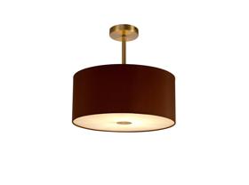DK0178  Baymont 40cm Semi Flush 1 Light Antique Brass, Raw Cocoa/Grecian Bronze, Frosted Diffuser